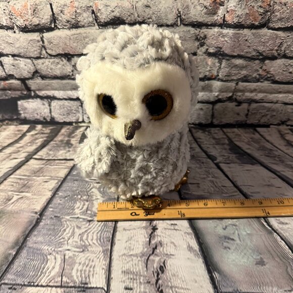 TY Beanie Boos - OWLETTE the OWL (Glitter Eyes) (Medium 9 inch) - 2017 - Retired - Picture 12 of 13